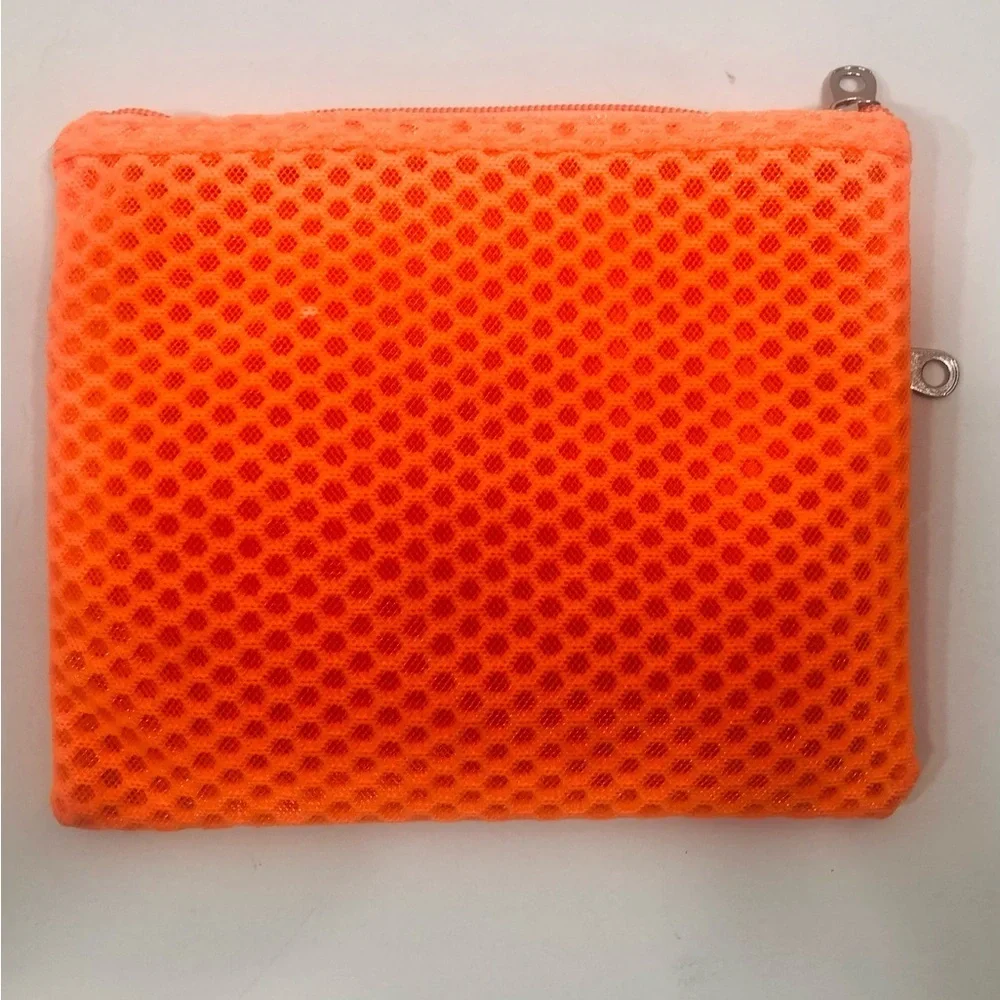 Pink/Orange Color block cosmetic bag